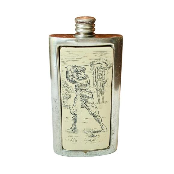 Vintage Pewter Golf Flask – Sheffield England Barware - Picture 4 of 4
